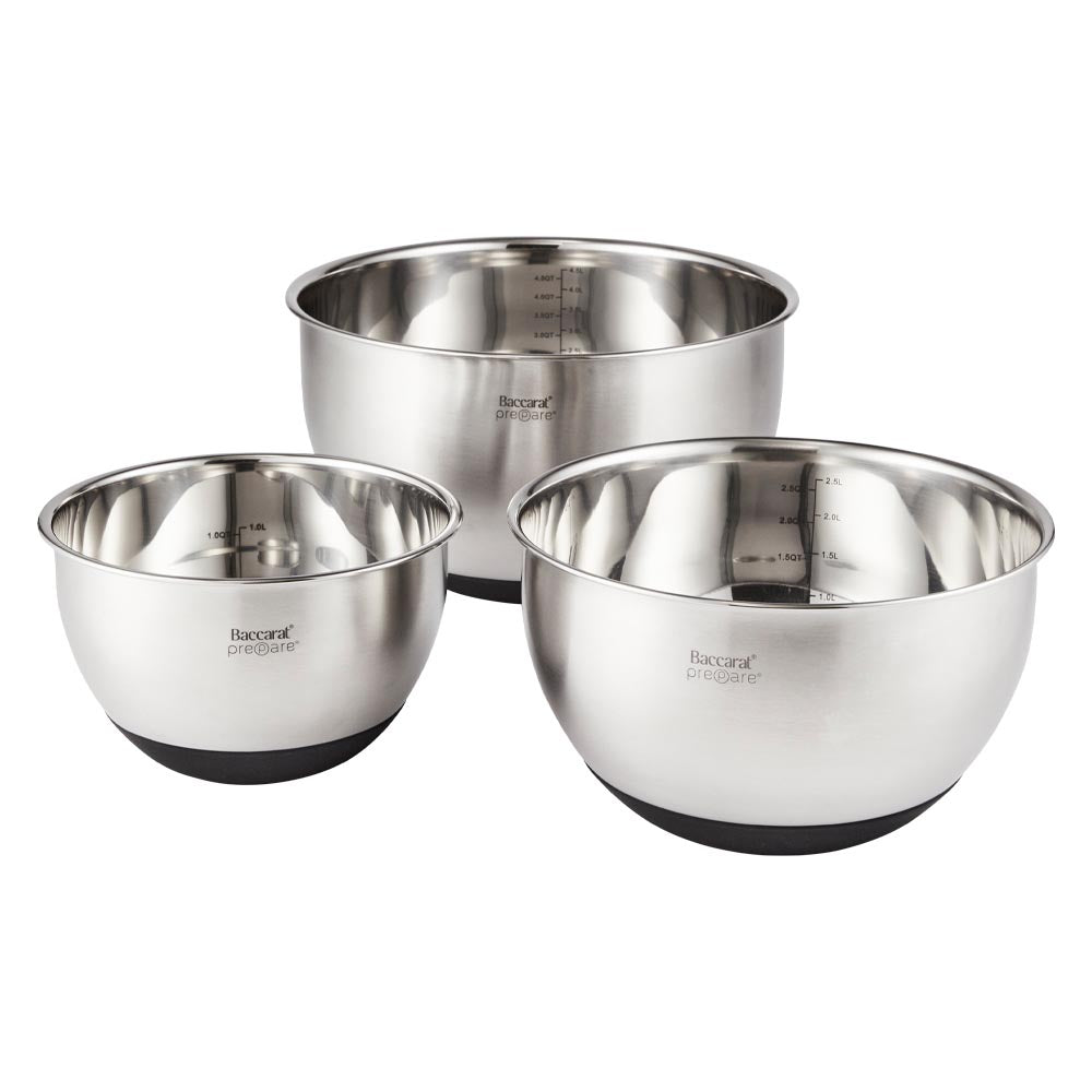 Baccarat Prepare Set of 3 Mixing Bowls with Lids at House