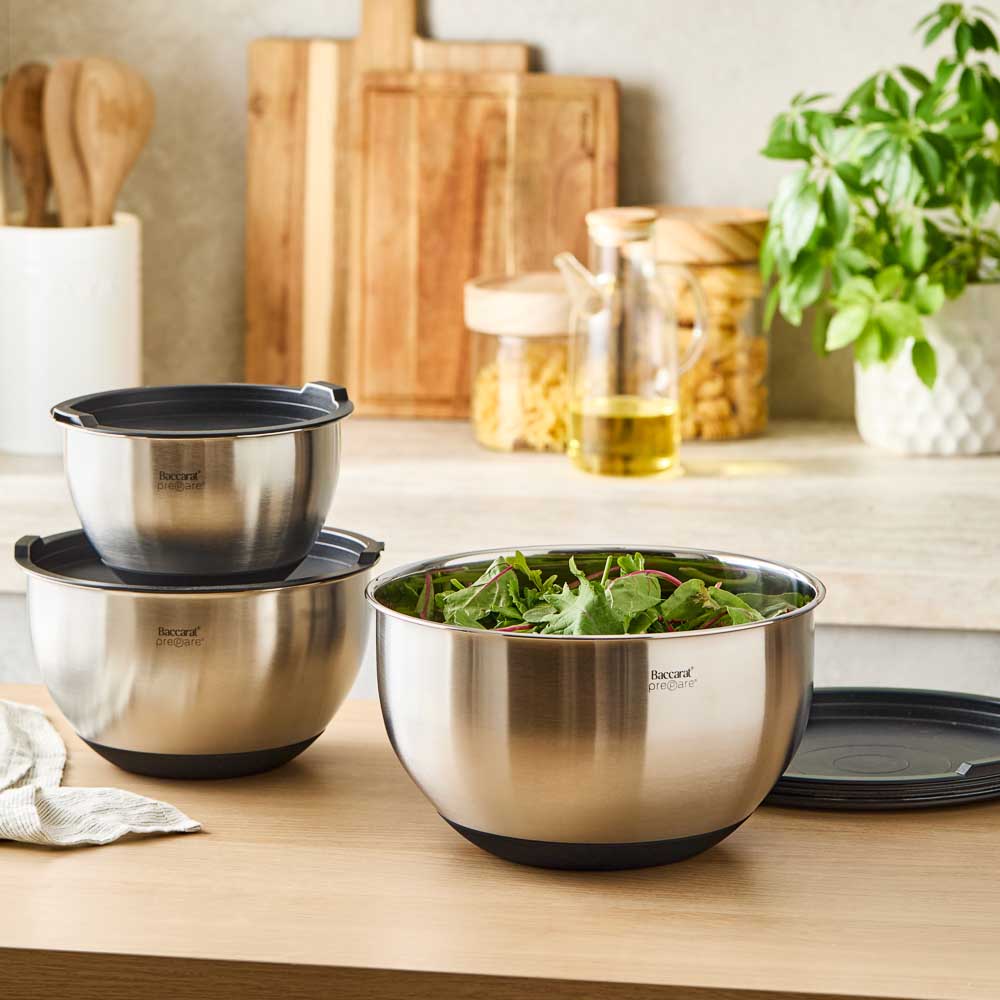 Baccarat Prepare Set of 3 Mixing Bowls with Lids at House