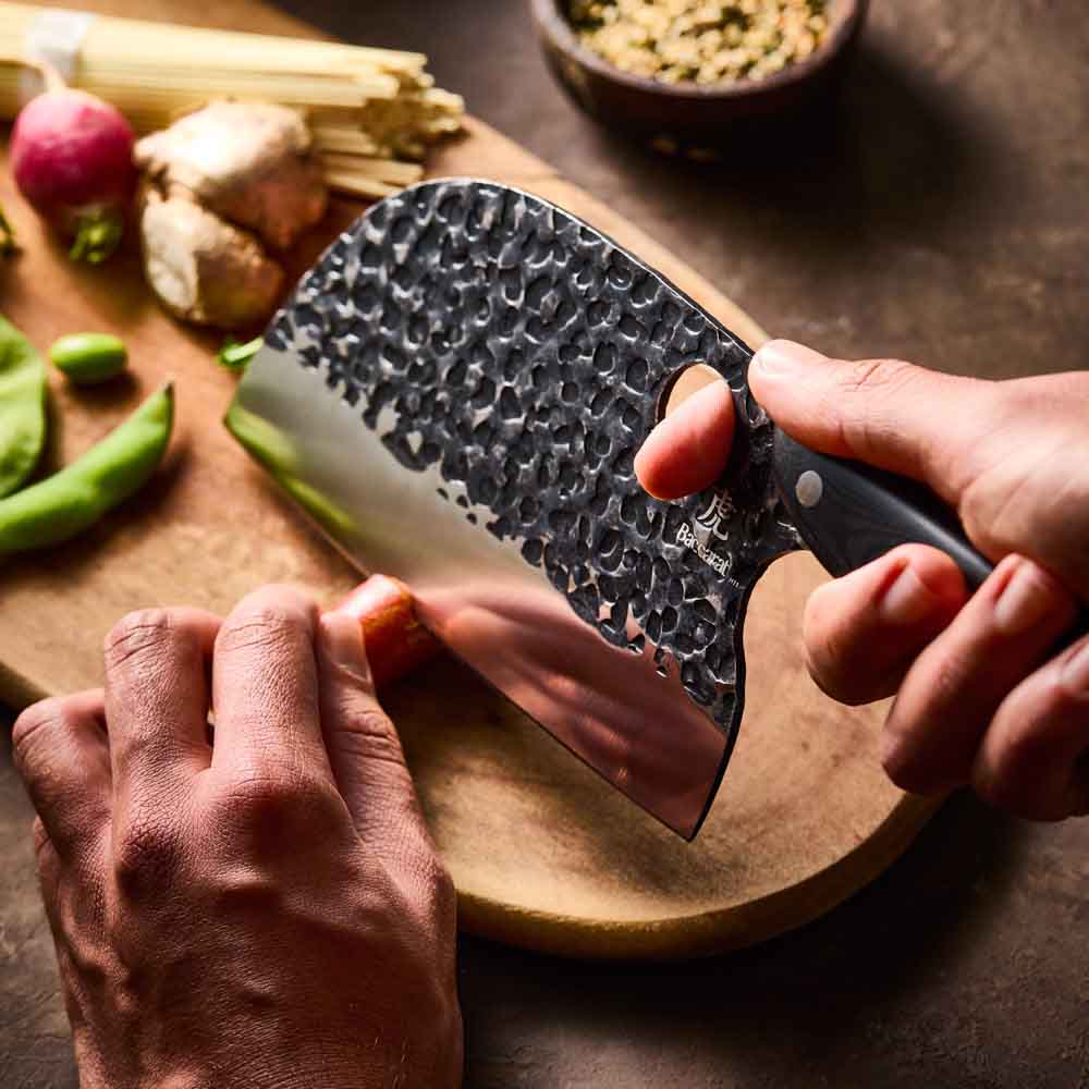 Baccarat KUROI KIBA 7 Piece Knife Block detail image of moon knife at House