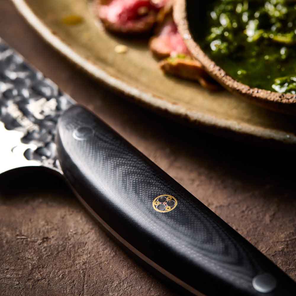 Baccarat KUROI KIBA Chefs Knife 20cm detail image of handle at House