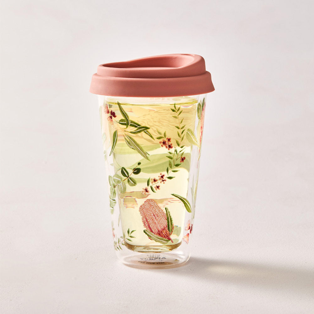 Alex Liddy Posy Double Walled Glass Travel Mug 350ml at House