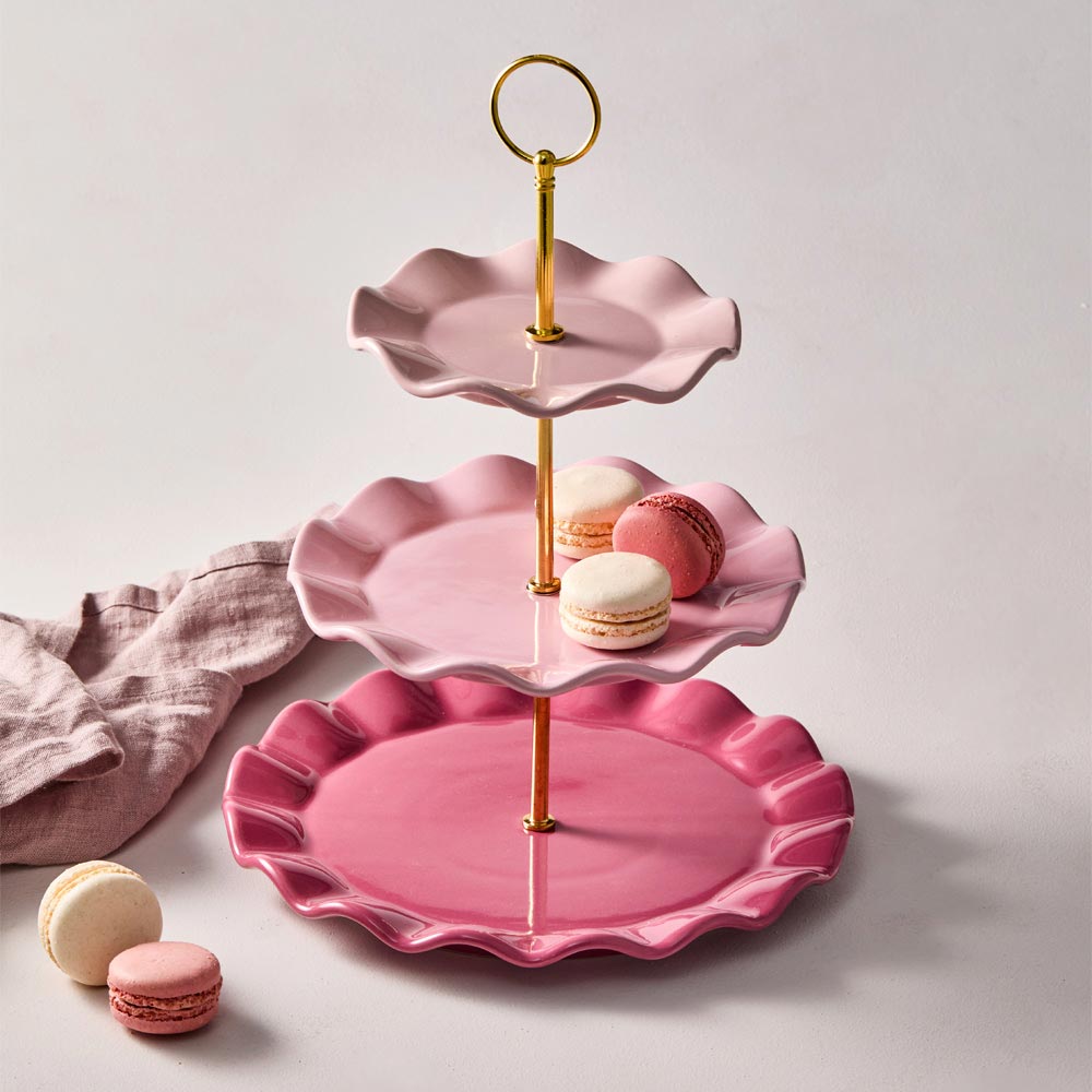 Alex Liddy Posy 3 Tier Cake Stand Pink at House