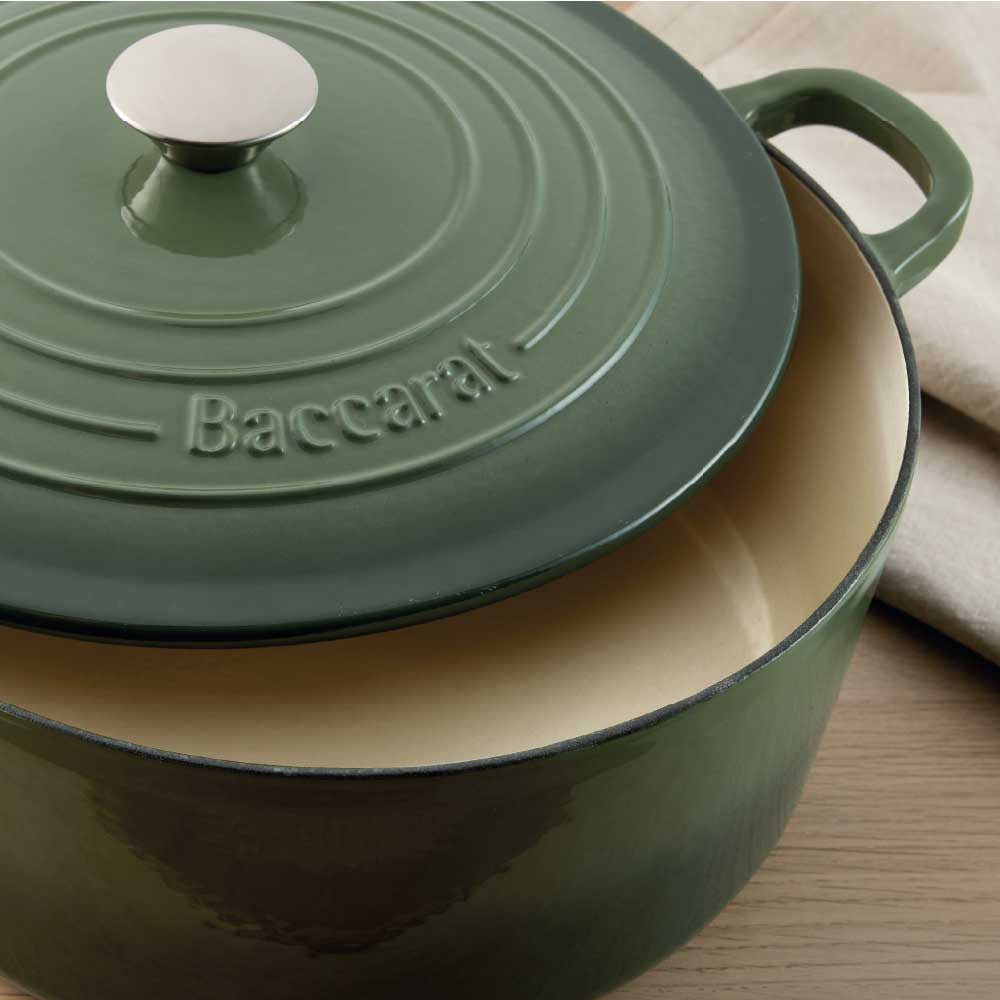 Baccarat Le Connoisseur Cast Iron Round French Oven 6.3L Sage Green at House