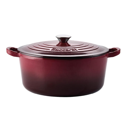 Baccarat Le Connoisseur Cast Iron Round French Oven 6.3L Merlot Red at House
