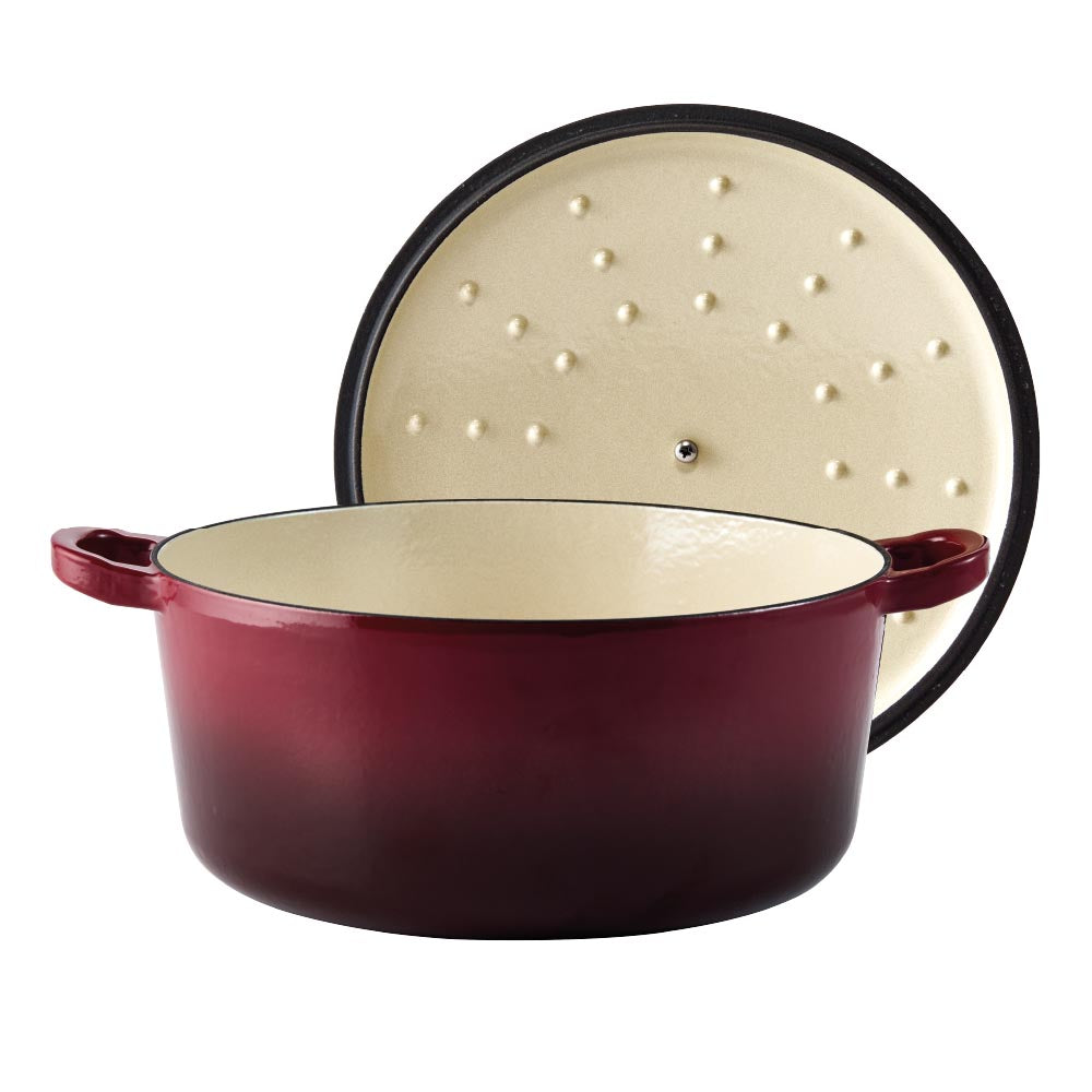 Baccarat Le Connoisseur Cast Iron Round French Oven 6.3L Merlot Red at House
