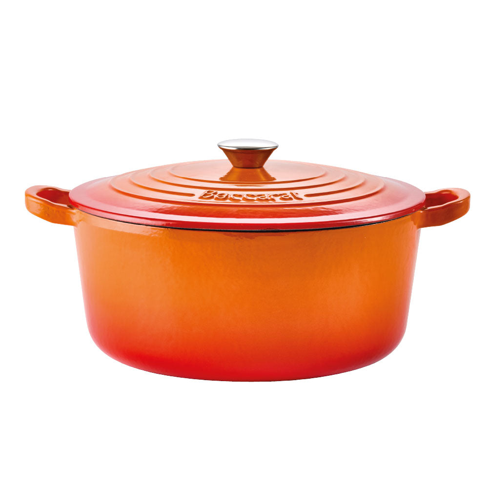 Baccarat Le Connoisseur Cast Iron Round French Oven 6.3L Lava Orange at House