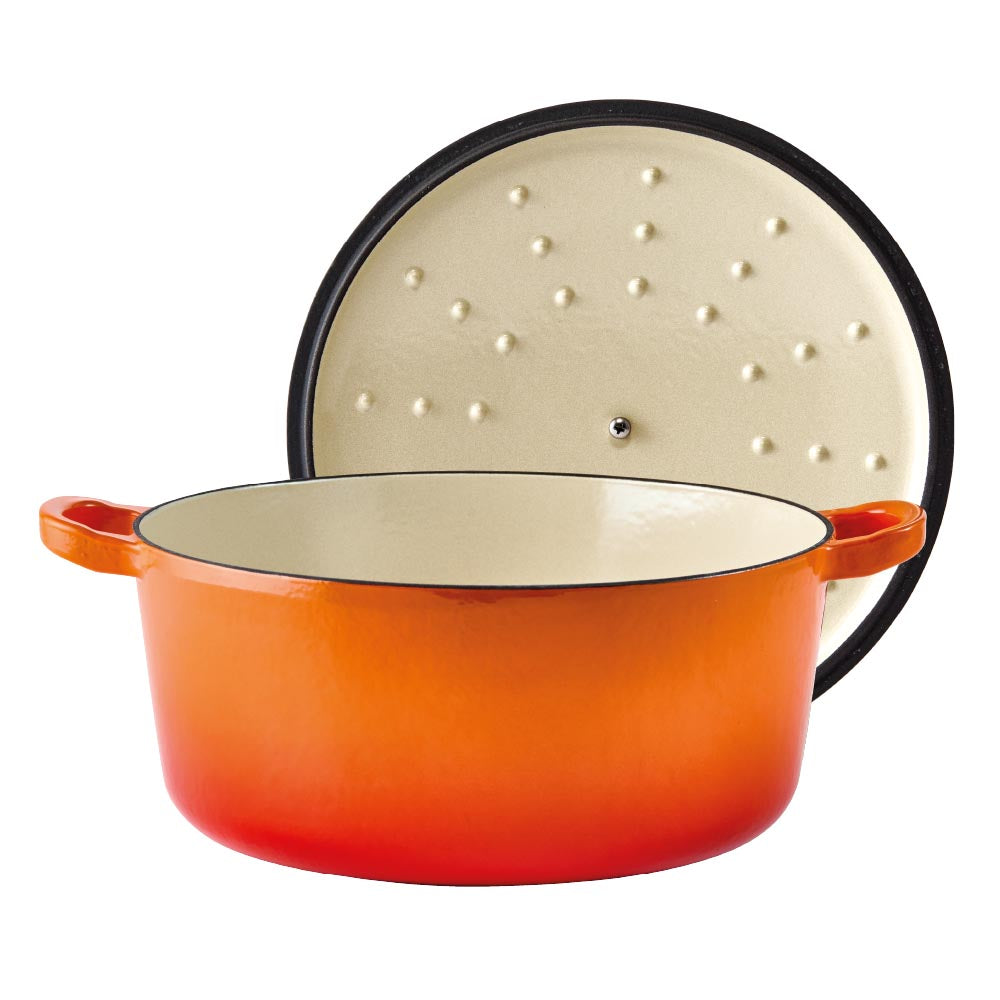Baccarat Le Connoisseur Cast Iron Round French Oven 6.3L Lava Orange at House