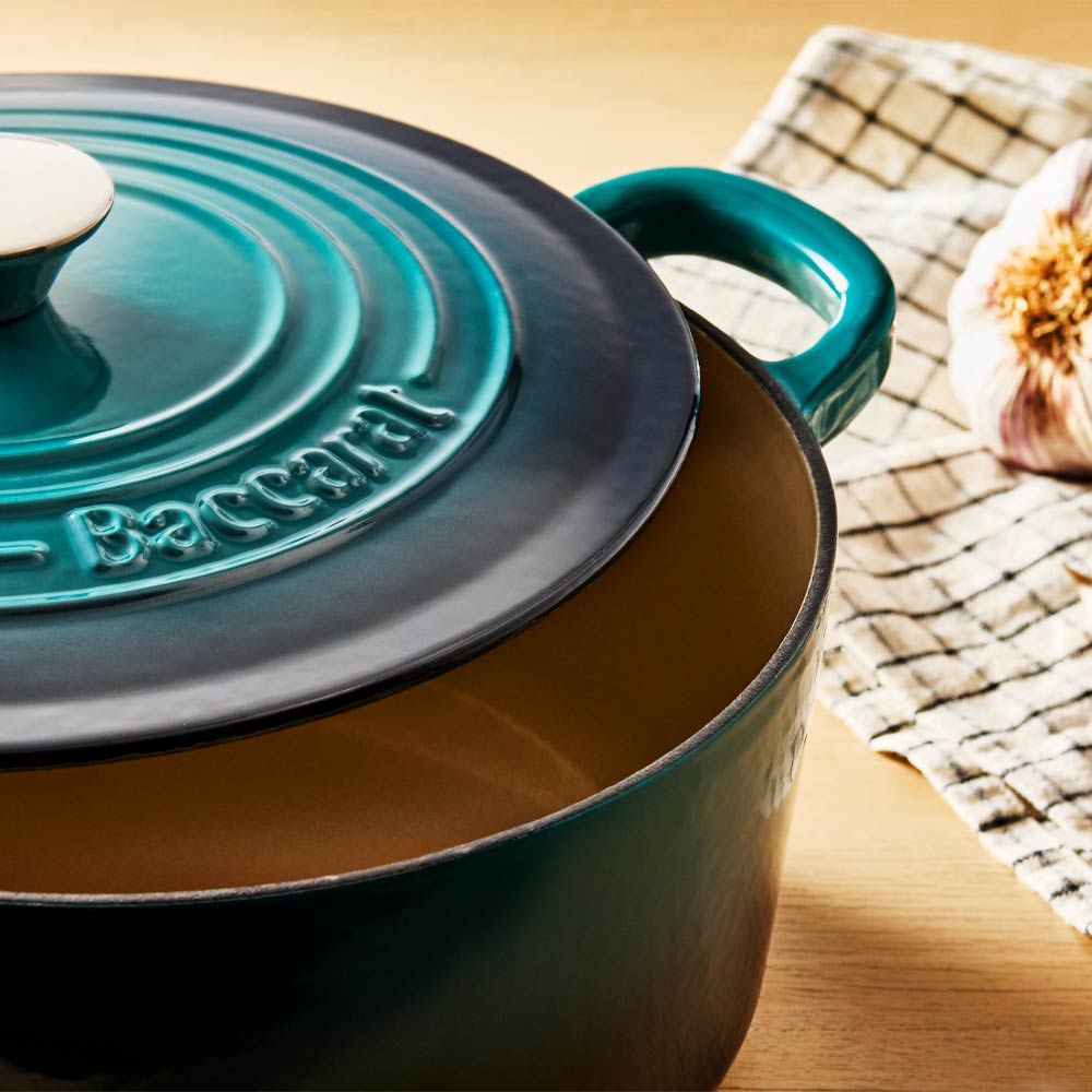 Baccarat Le Connoisseur Cast Iron Round French Oven 3.9L Lagoon Blue at House