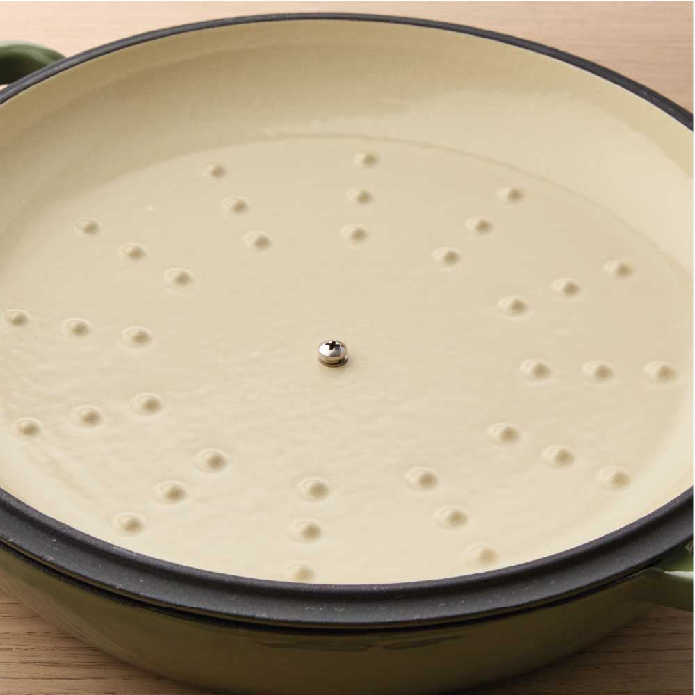 Baccarat Le Connoisseur Cast Iron Round French Saute Pan 31cm Sage Green at House