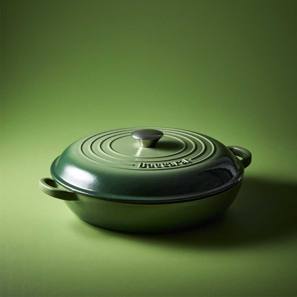 green saute pan with green background - House
