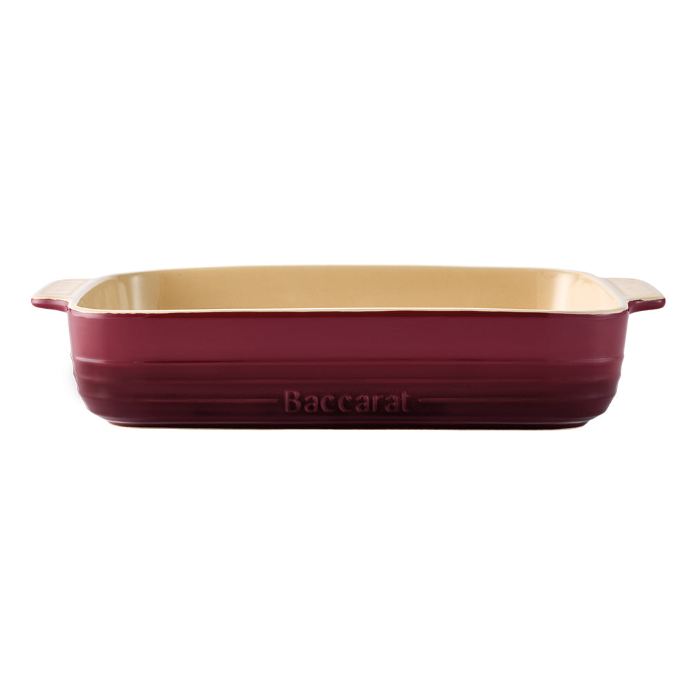 Baccarat Le Connoisseur Stoneware Lasagne Baking Dish 38cm Merlot Red at House