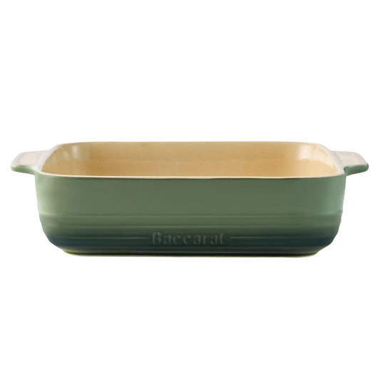 Baccarat Le Connoisseur Stoneware Square Baking Dish 24cm Sage Green at House
