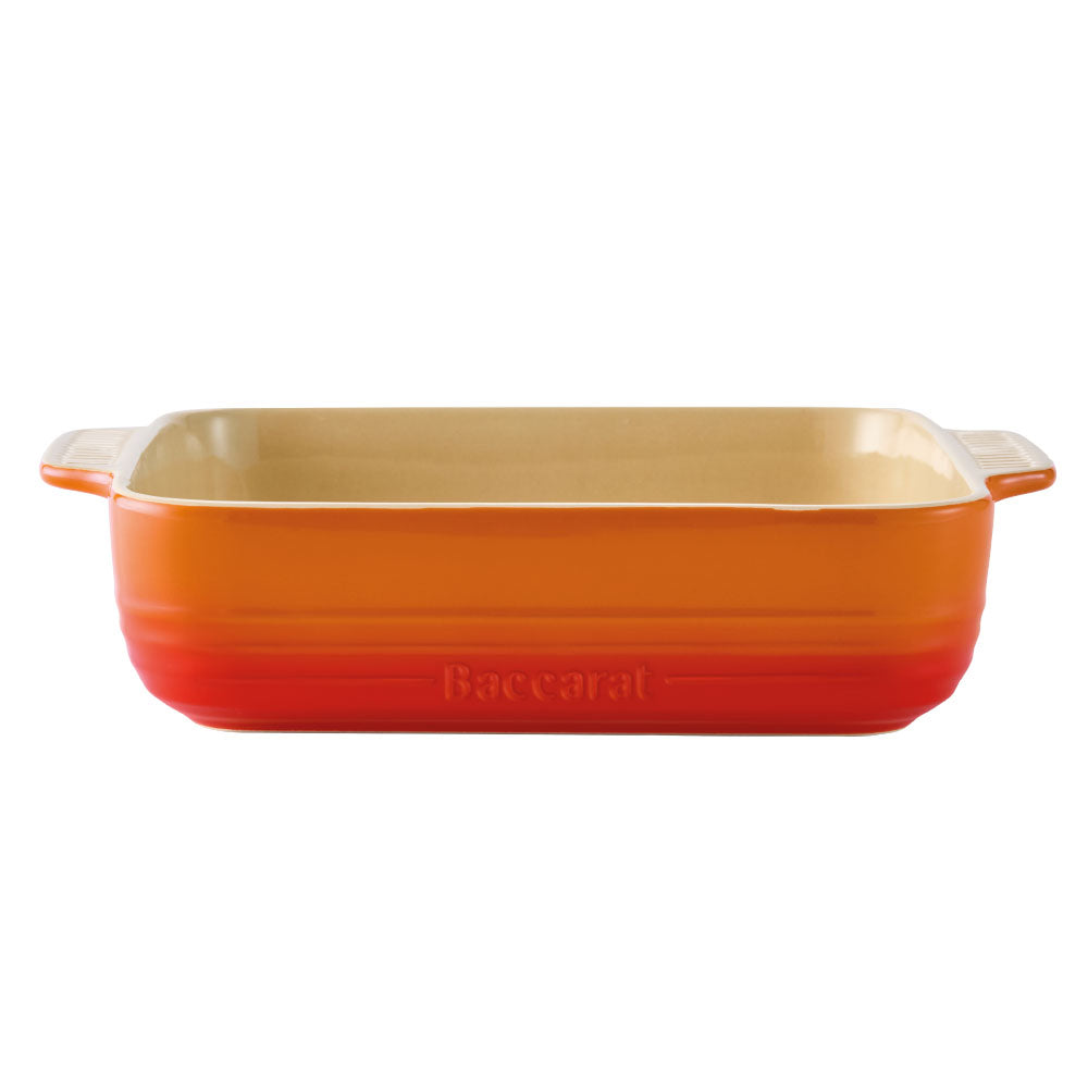 Baccarat Le Connoisseur Stoneware Square Baking Dish 24cm Lava Orange at House