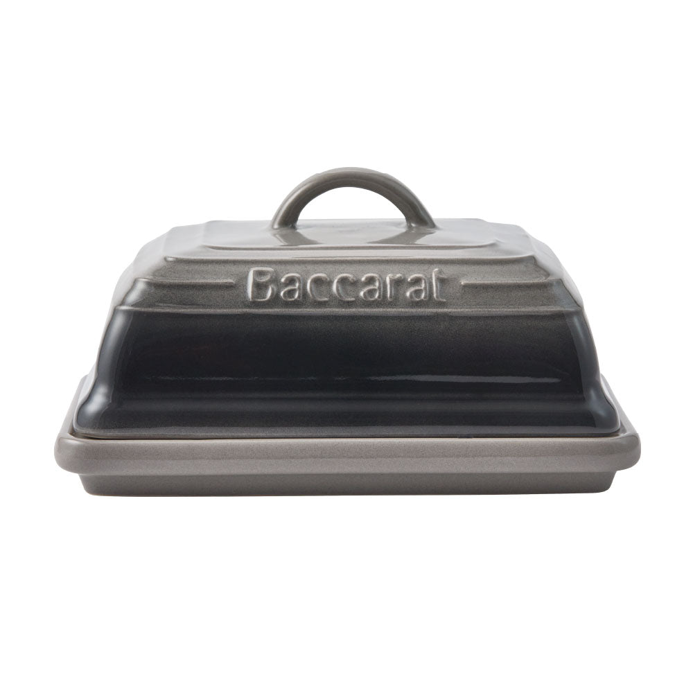 Baccarat Le Connoisseur Stoneware Butter Dish 16cm Smoke Grey at House