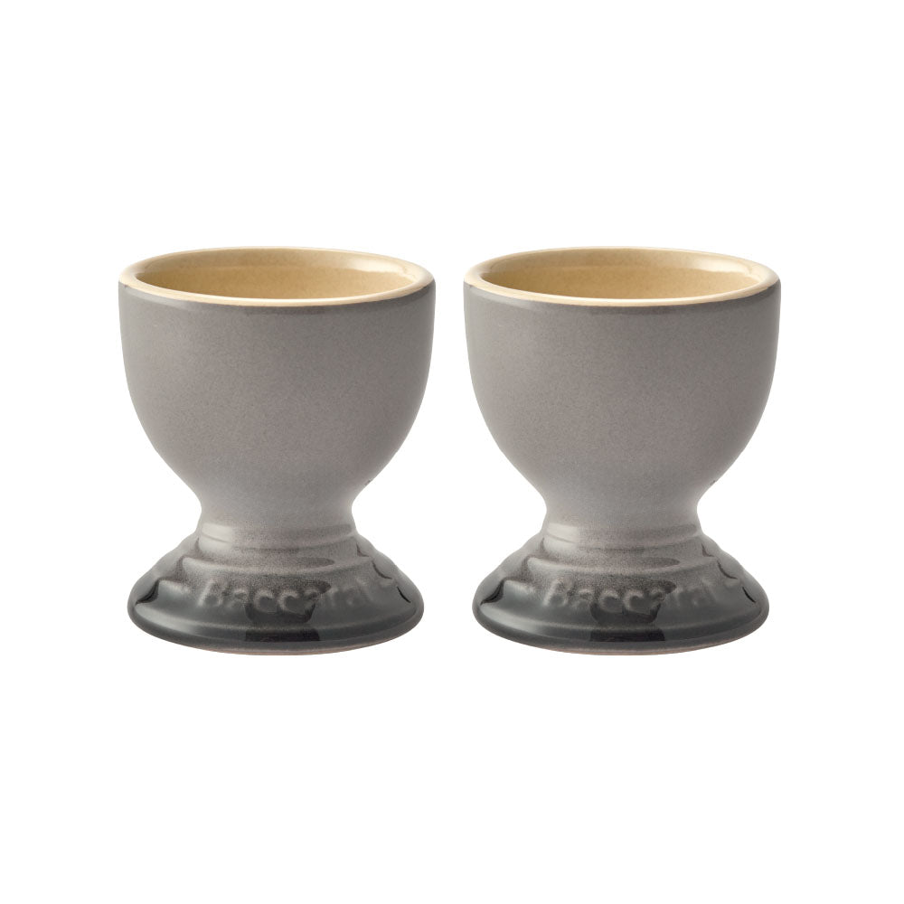 Baccarat Le Connoisseur Stoneware Set of 2 Egg Cups Smoke Grey at House
