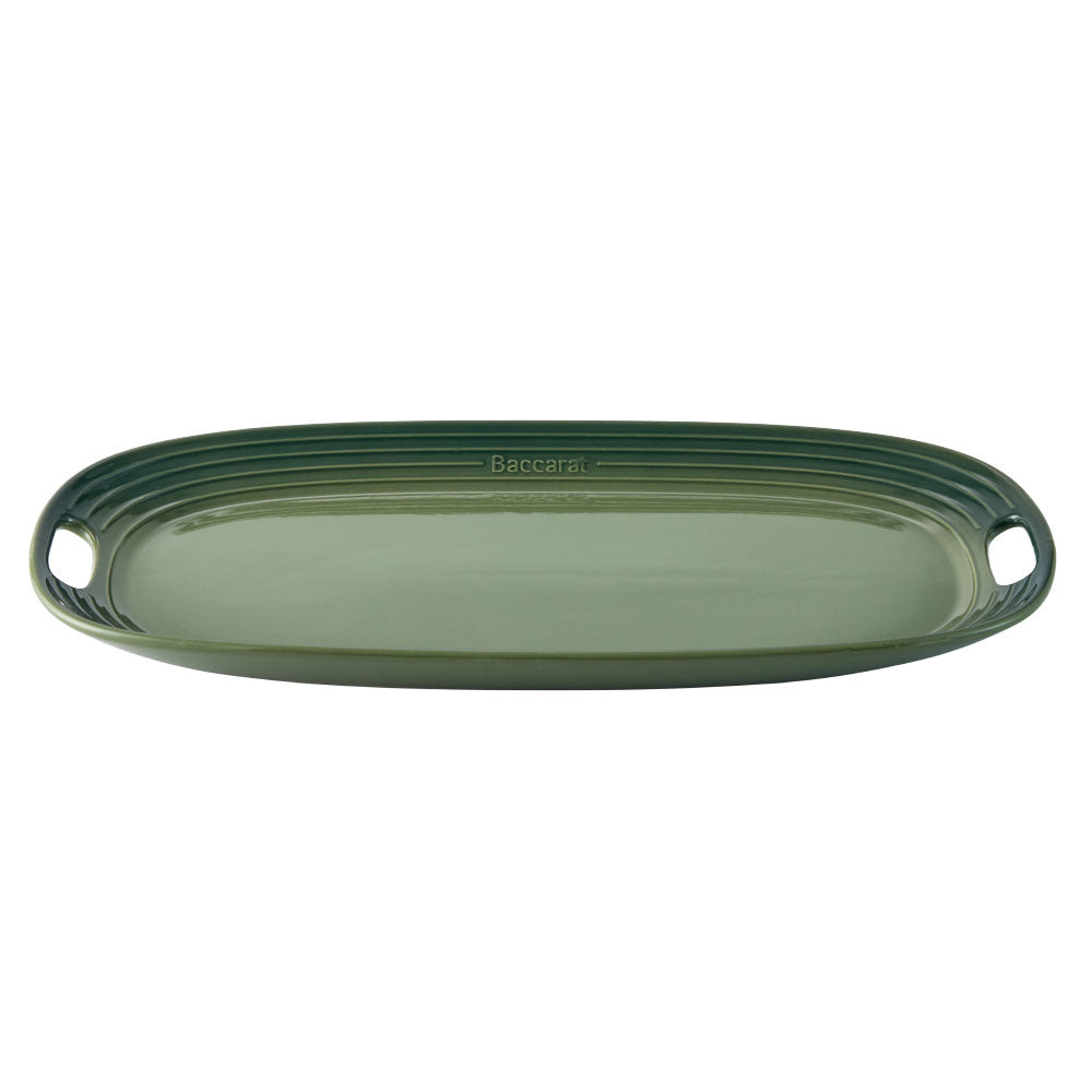 Baccarat Le Connoisseur Oval Platter 40cm Sage Green at House