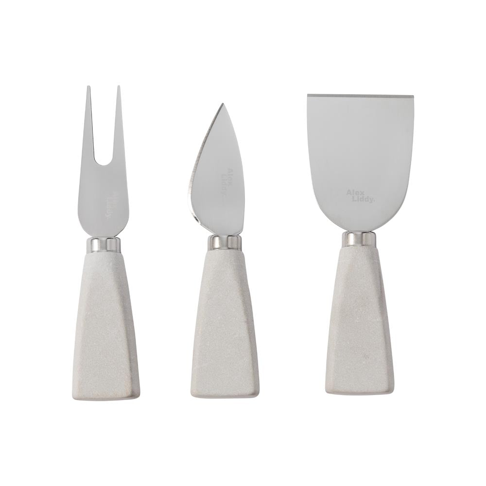 Alex Liddy Slate & Co Set of 3 Marble Cheese Knives - House