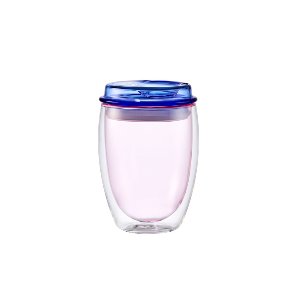Alex Liddy Prisma Double Walled Glass Travel Mug 350ml - House