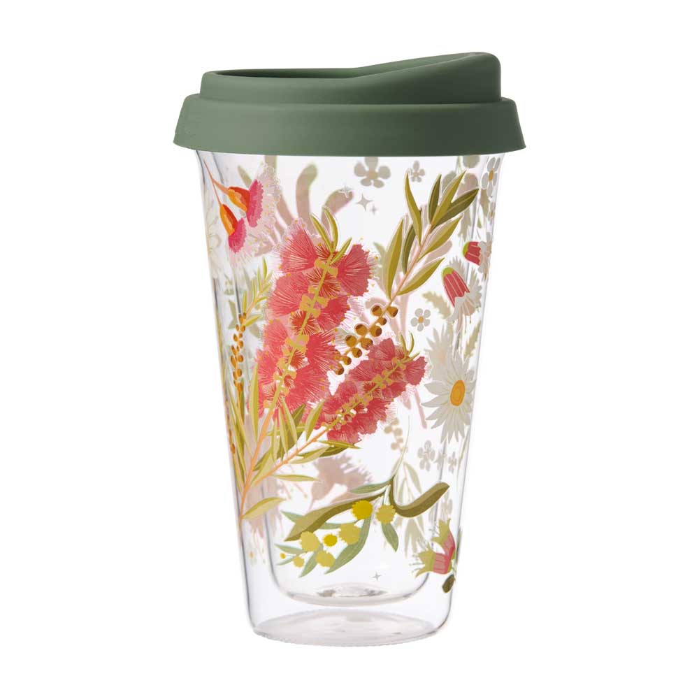 Alex Liddy Lottie Double Walled Glass Travel Mug 350ml - House