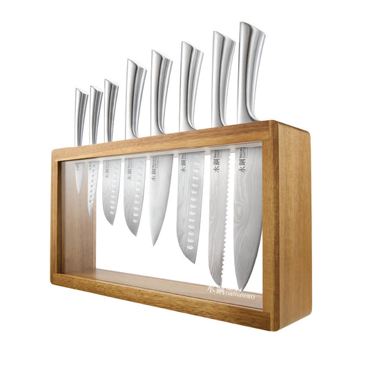 Baccarat Damashiro Katana 9 Piece Knife Block