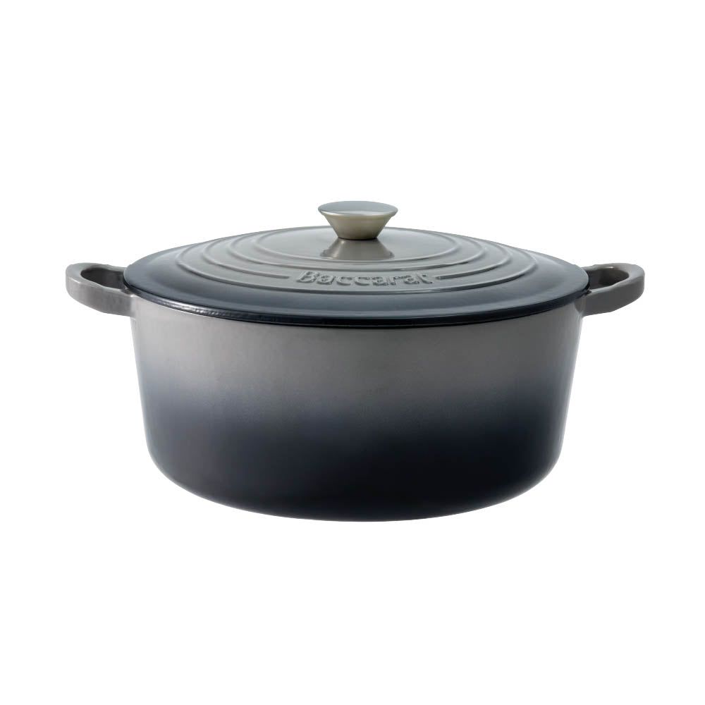 Baccarat Le Connoisseur Cast Iron Round French Oven 6.3L Smoke Grey