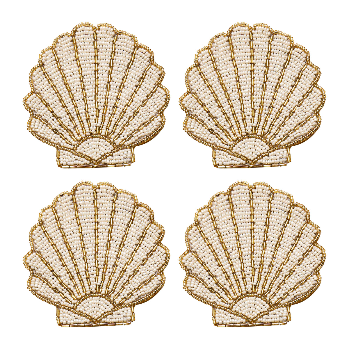 Porto Nautilus Set of 4 Beaded Coasters 10cm