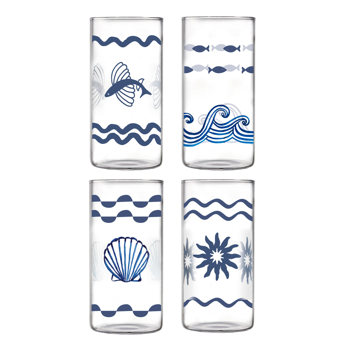 Porto Nautilus Set of 4 Hi Ball Tumblers 500ml