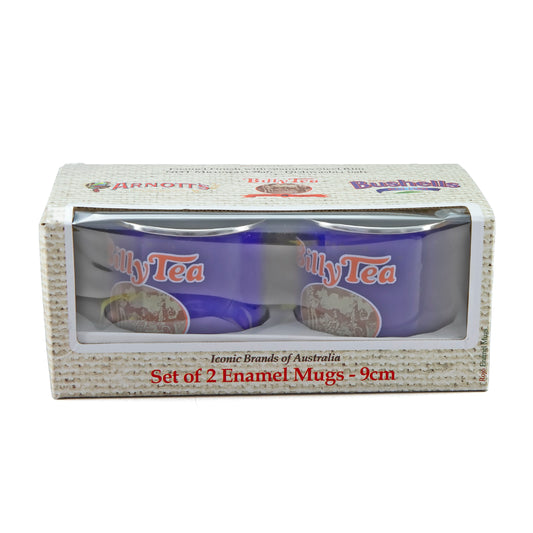 Rojo Billy Tea Enamel 2 Piece Mug Set 450ml Blue