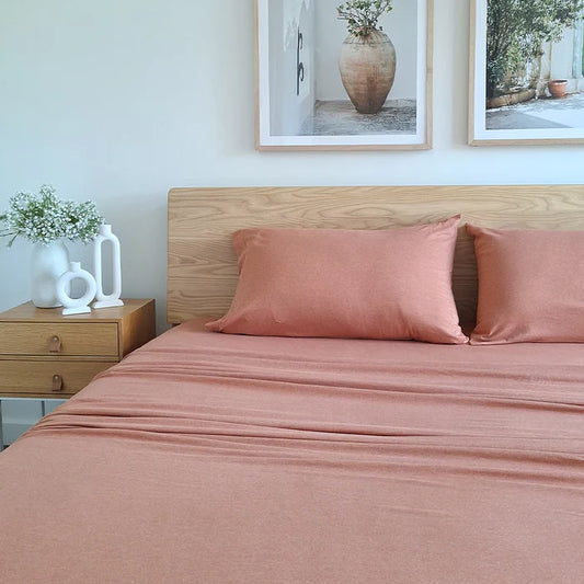 Lorraine Lea Rory Jersey Single Sheet Set Rust