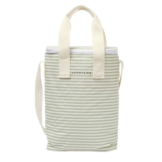 SUNNYLiFE Light Cooler Drinks Bag Sage Stripe