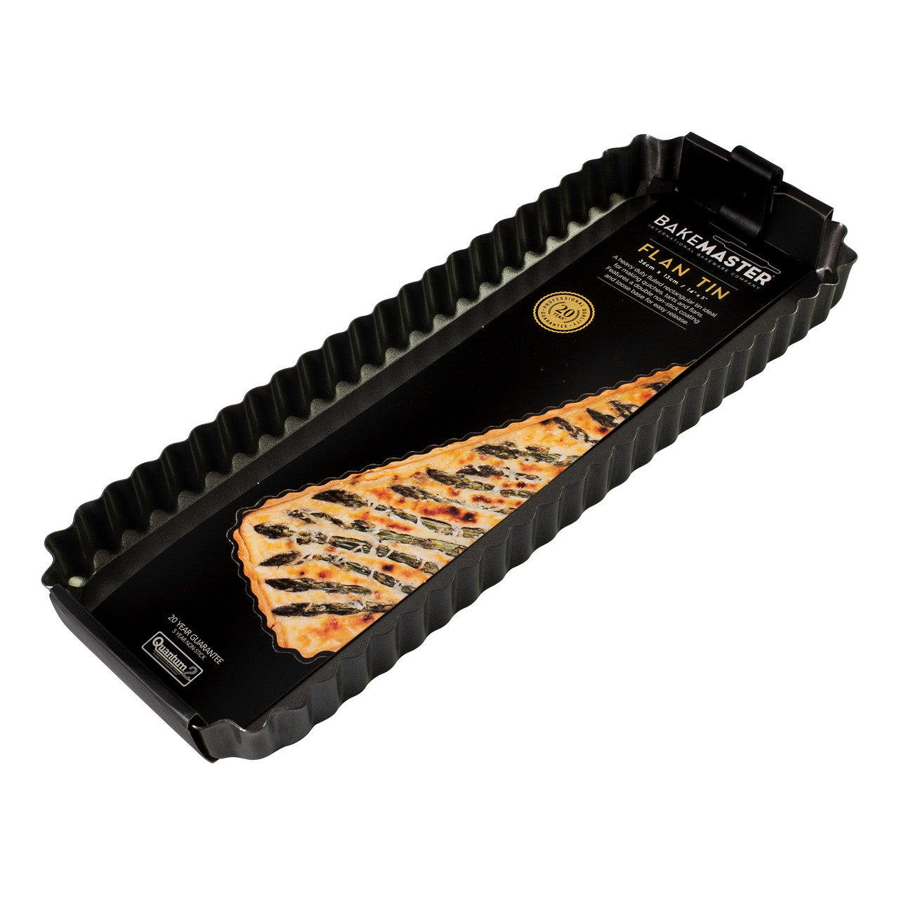 Bakemaster Perfect Crust Loose Base Fluted Rectangular Quiche Pan