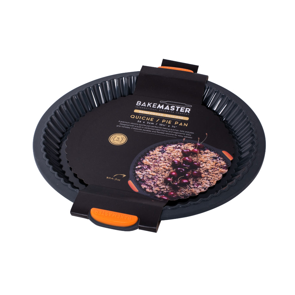 Bakemaster Silicone Round Quiche Pan 26x3cm