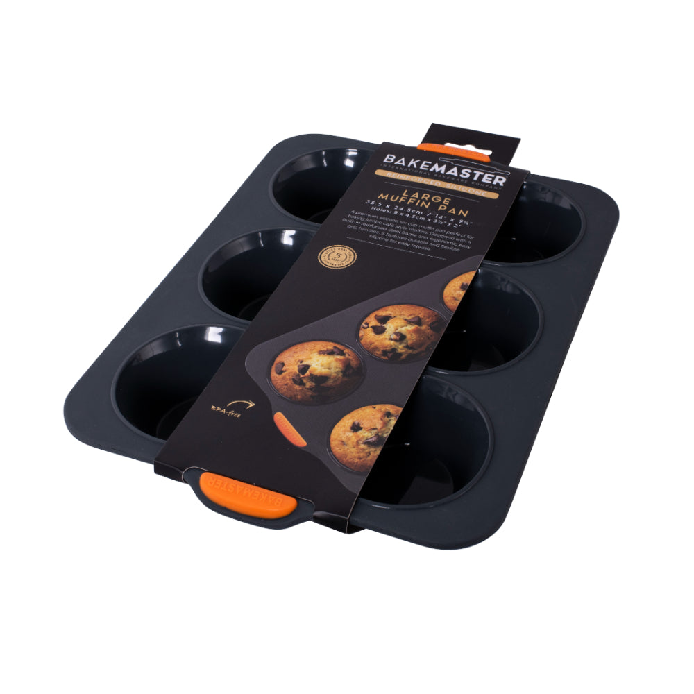 Bakemaster Silicone 6 Cup Large Muffin Pan
