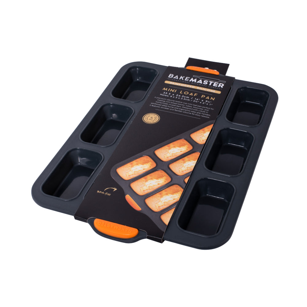 Bakemaster Silicone 12 Cup Mini Loaf Pan