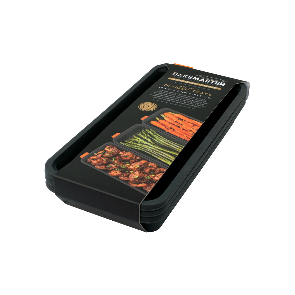 Bakemaster Set of 3 Divider Trays 28x13x3.5cm