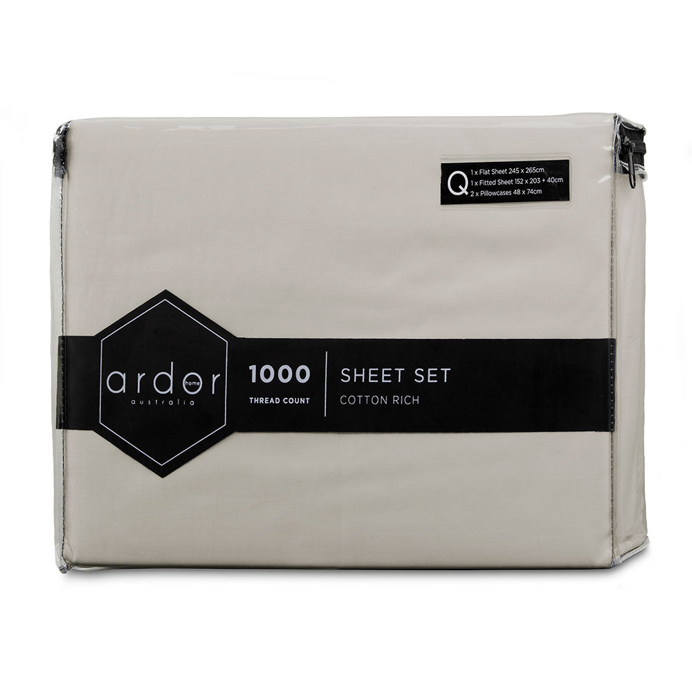 Ardor 1000TC Cotton Rich Sheet Set