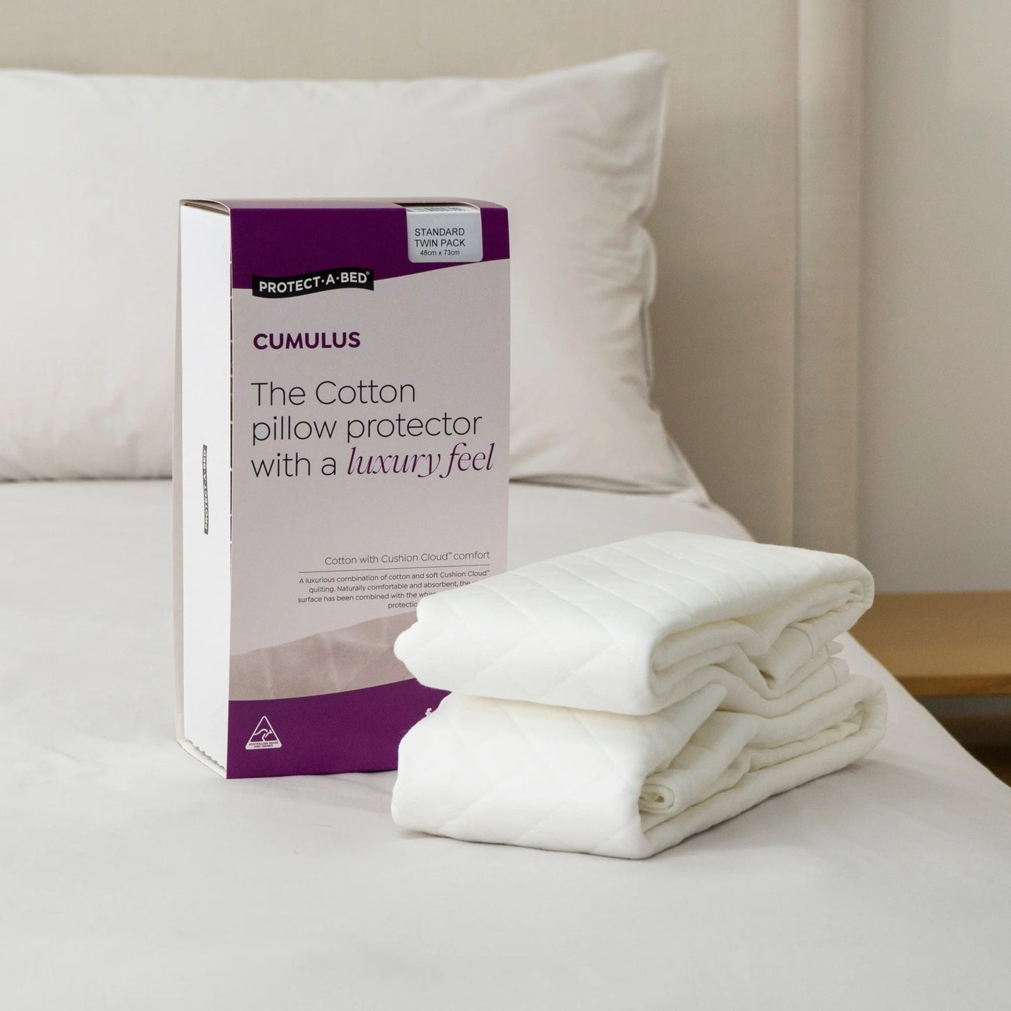 Protect-A-Bed Cumulus Cotton Jacquard Pillow Protector Twin Pack