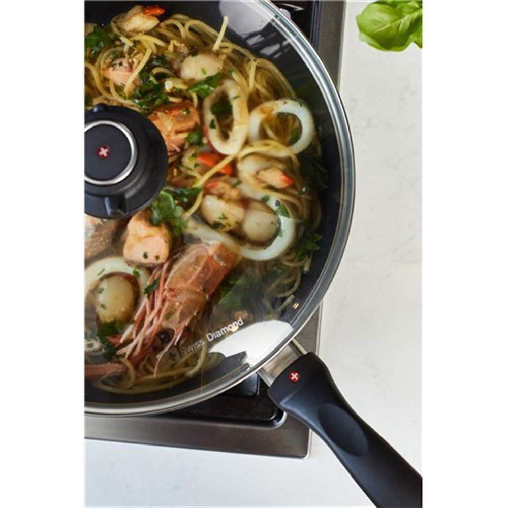 Swiss Diamond XD Induction Deep Saute Pan With Glass Lid 28cm/4.2L