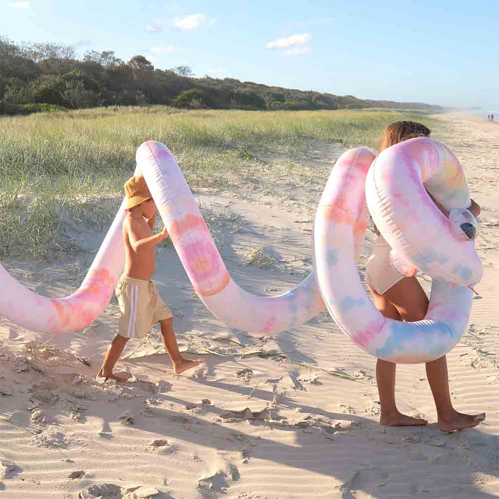 SUNNYLiFE Giant Inflatable Noodle Snake Tie Dye Multi