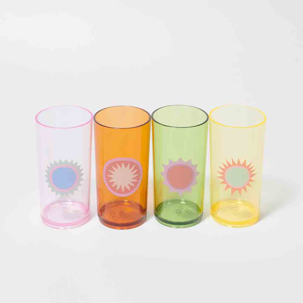 SUNNYLiFE Set of 4 Poolside Tall Tumblers