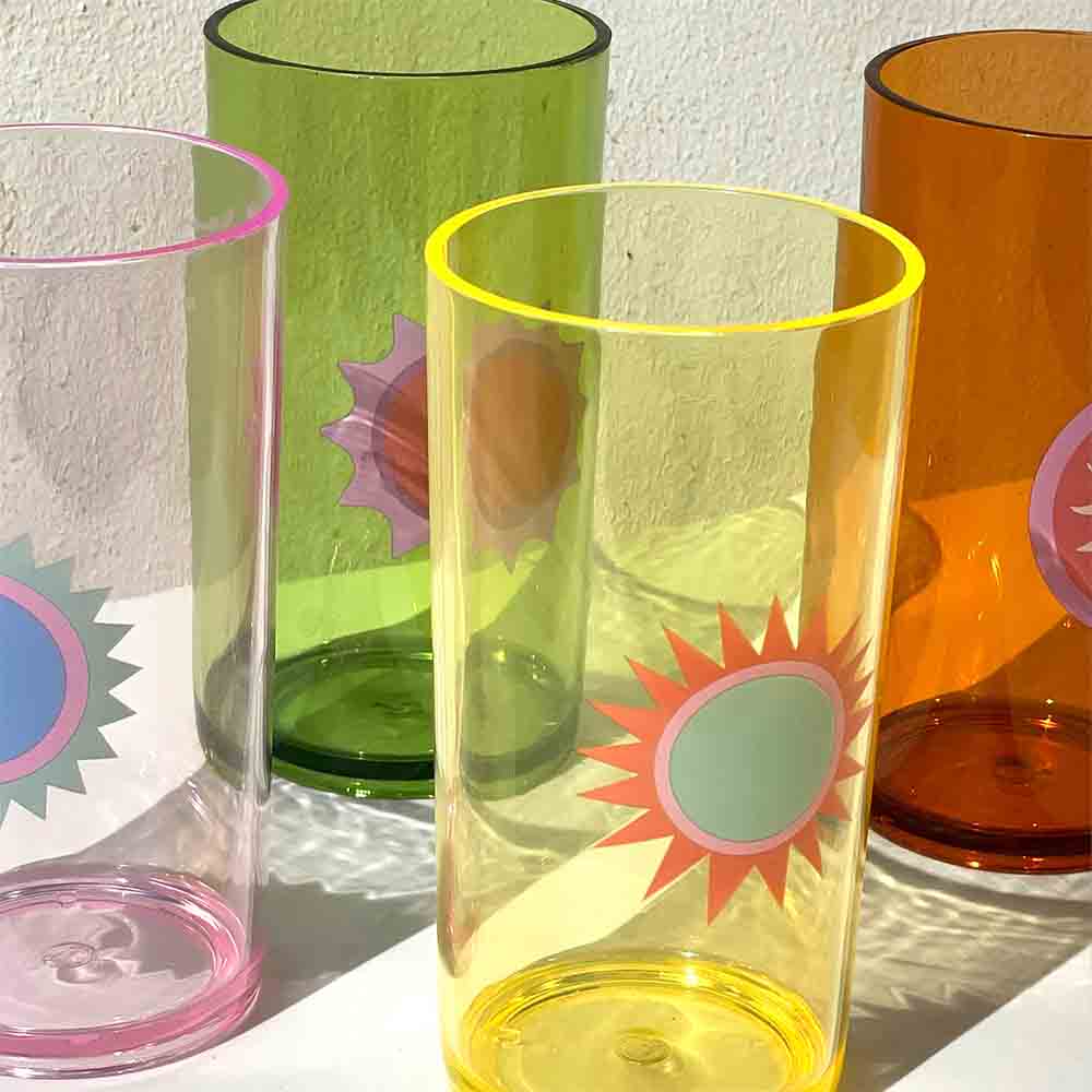 SUNNYLiFE Set of 4 Poolside Tall Tumblers