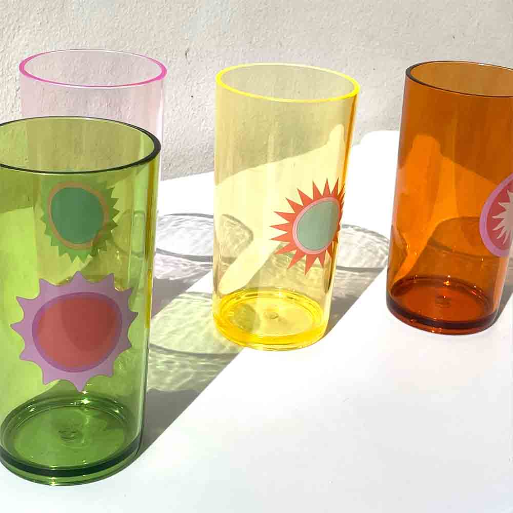 SUNNYLiFE Set of 4 Poolside Tall Tumblers