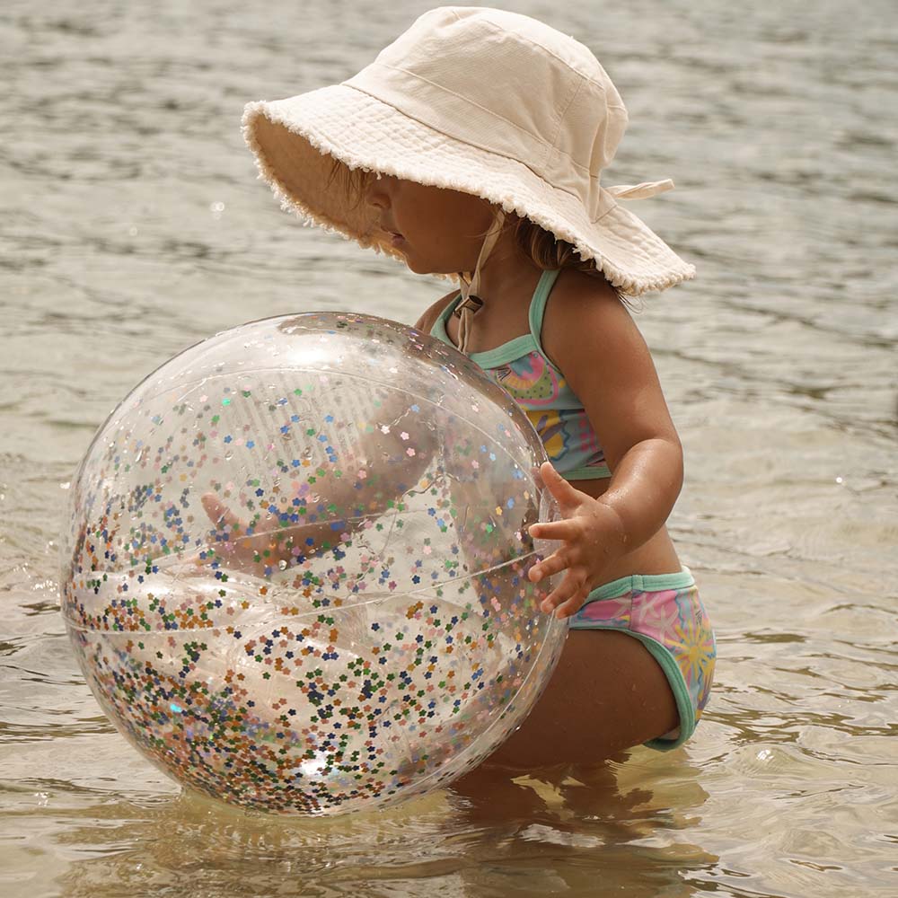 SUNNYLiFE 3D Inflatable Beach Ball Cotton Candy Glitter