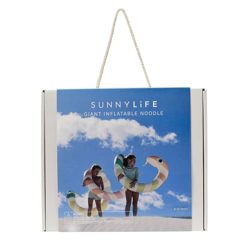 SUNNYLiFE Giant Inflatable Noodle Poolside Sorbet Stripe