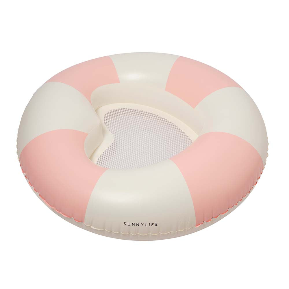 SUNNYLiFE Luxe Tube Pool Ring Stole My Heart Pink Stripe