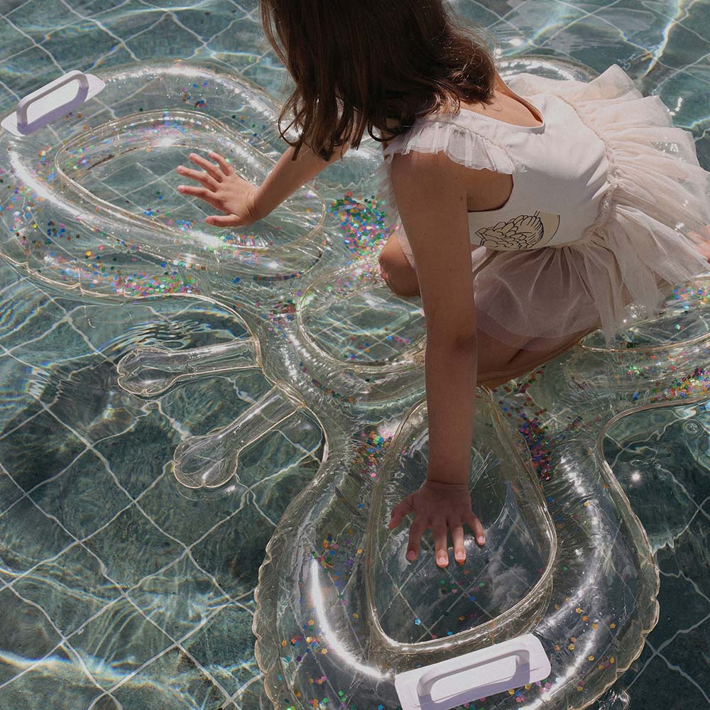 SUNNYLiFE Kids Lie-On Float Cotton Candy Glitter