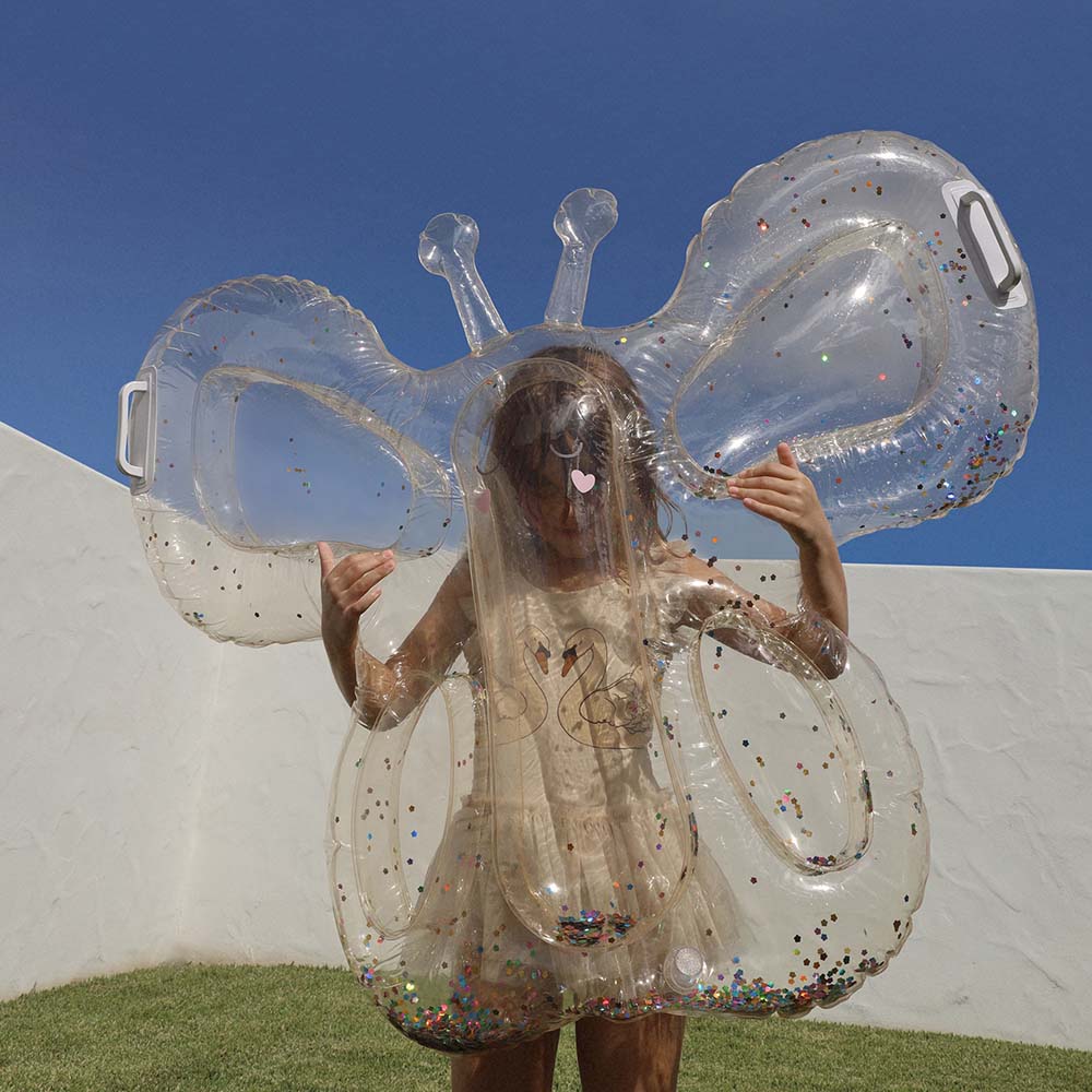 SUNNYLiFE Kids Lie-On Float Cotton Candy Glitter