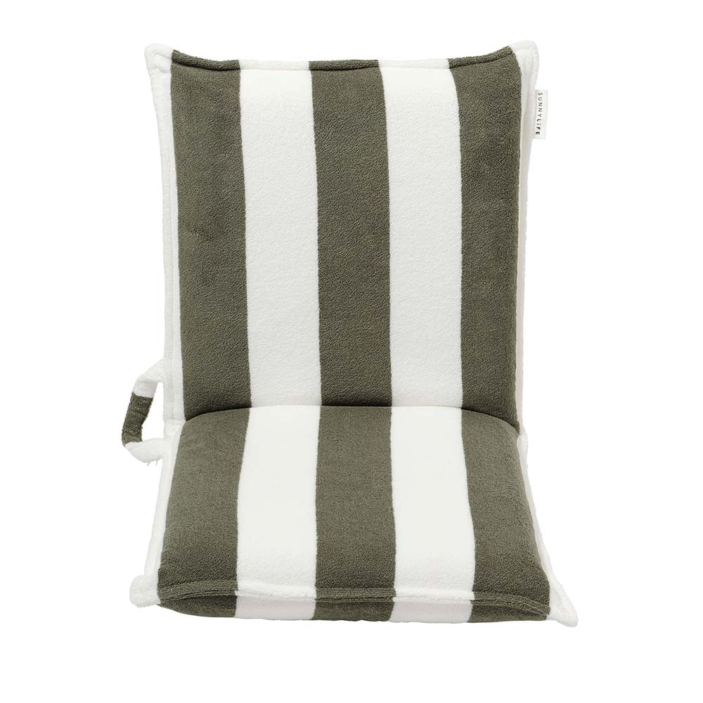 SUNNYLiFE Terry Travel Lounger The Vacay Olive Stripe