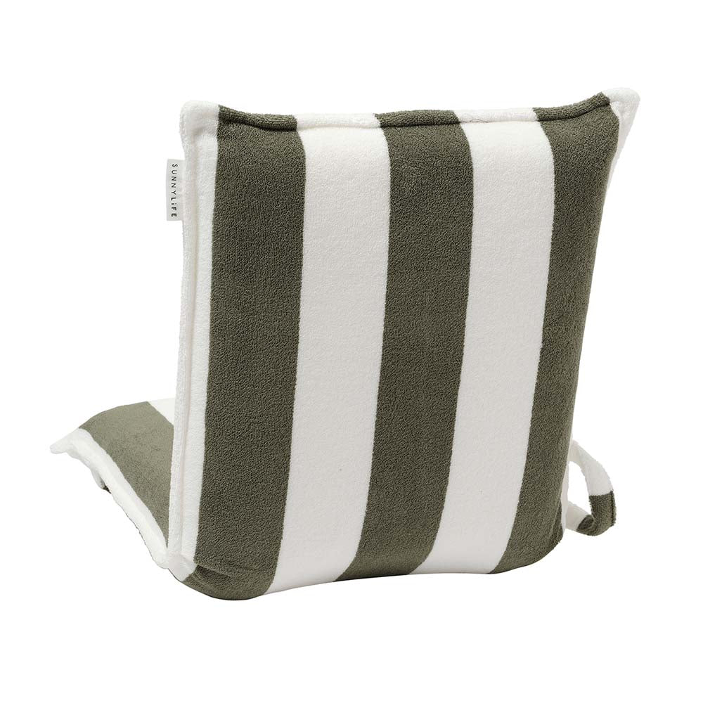 SUNNYLiFE Terry Travel Lounger The Vacay Olive Stripe