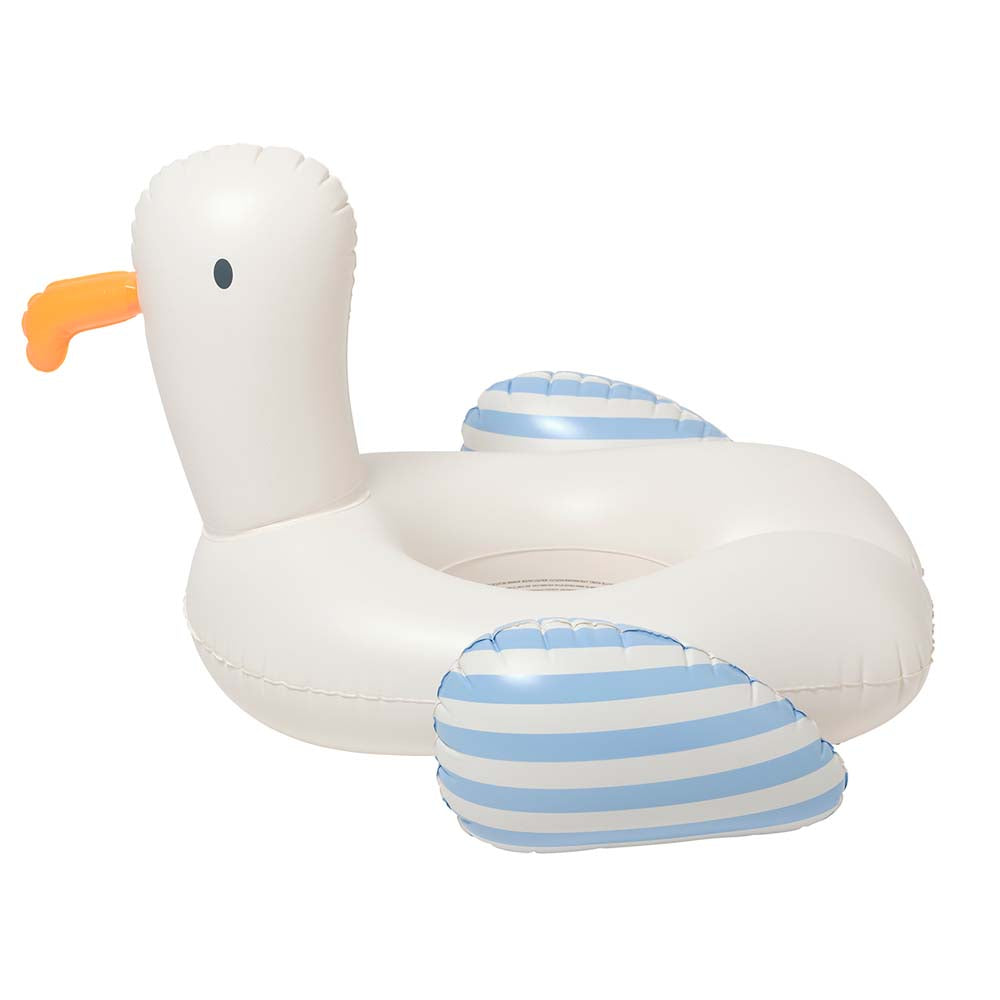 SUNNYLiFE Kids Tube Pool Ring Sammy The Seagull Blue Stripe